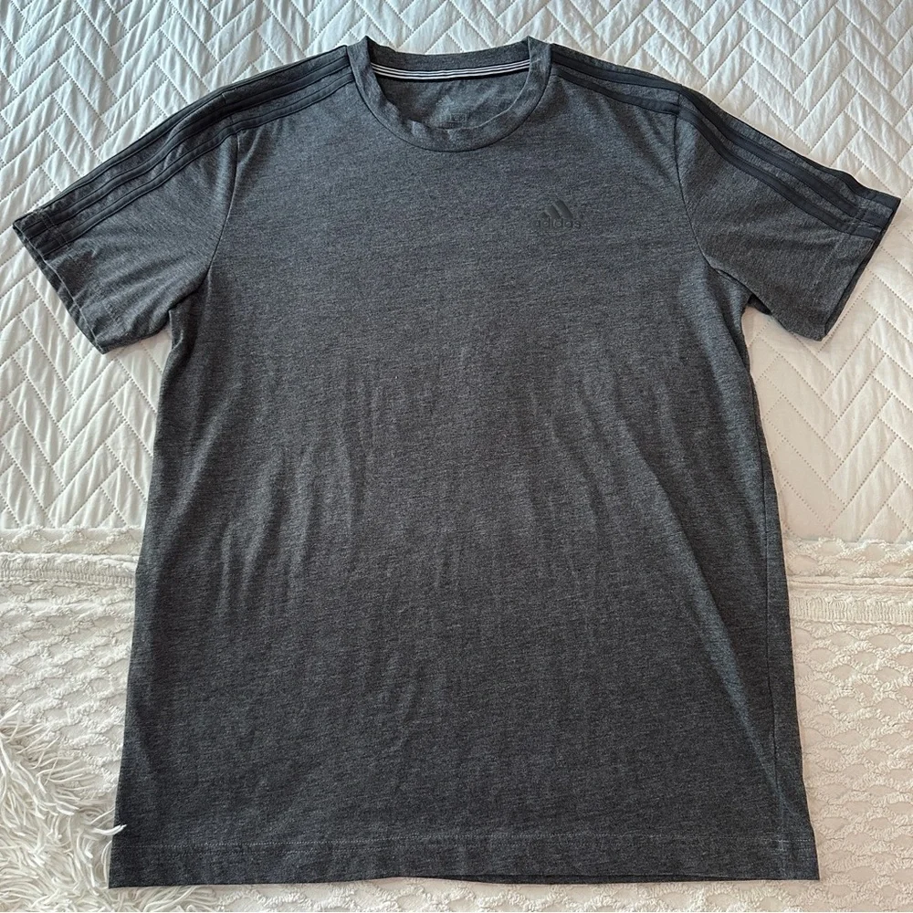 Adidas Heather Gray Climalite Tee Size Medium Minimalist Athleisure Streetwear - Picture 2 of 13